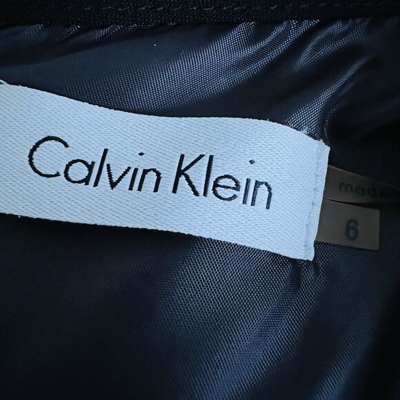 Calvin Klein Black & Gray Colorblock Pencil Dress Secretarycore Lined - Size 6 - Picture 7 of 8
